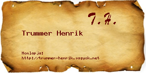 Trummer Henrik névjegykártya